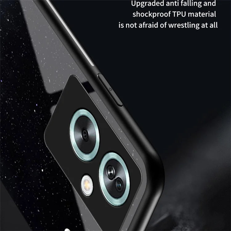 For Oppo A79 5G / A2 5G Phone Case Starry Sky Pattern Tempered Glass Cover