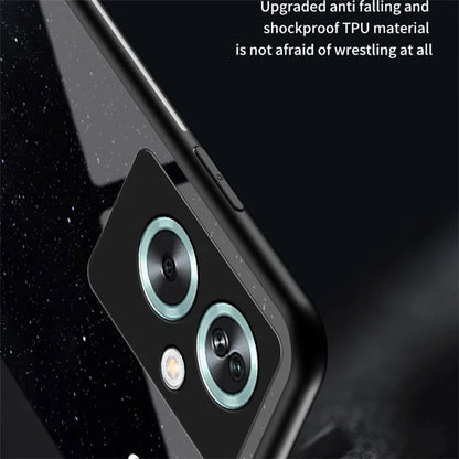 For Oppo A79 5G / A2 5G Phone Case Starry Sky Pattern Tempered Glass Cover