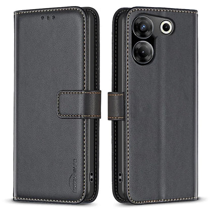 BINFEN COLOR BF17 For Transsion Tecno Camon 20 Pro 5G Case PU Leather Wallet Phone Cover