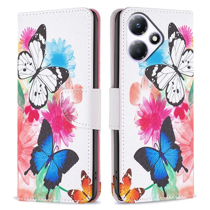 For Transsion Infinix Hot 30 Play NFC 4G PU Leather Wallet Case Pattern Printing Folio Phone Cover