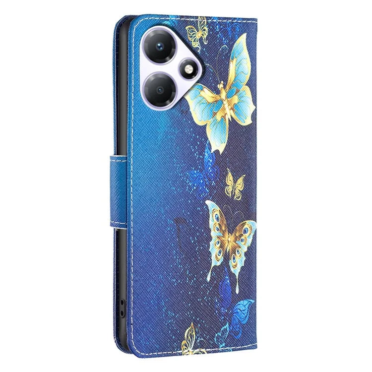 For Transsion Infinix Hot 30 Play NFC 4G PU Leather Wallet Case Pattern Printing Folio Phone Cover