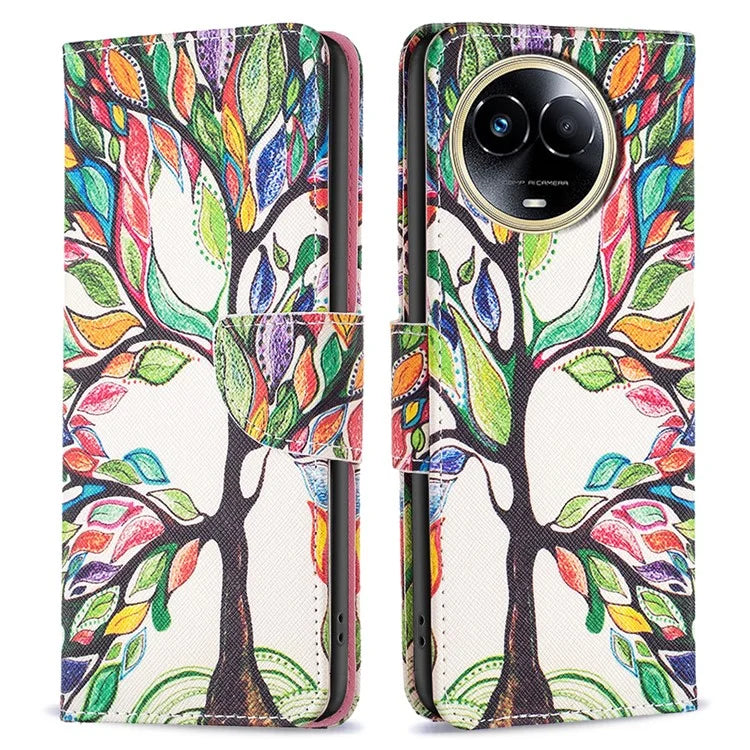 For Realme 11 5G (Global) Case PU Leather Pattern Printing Wallet Phone Cover