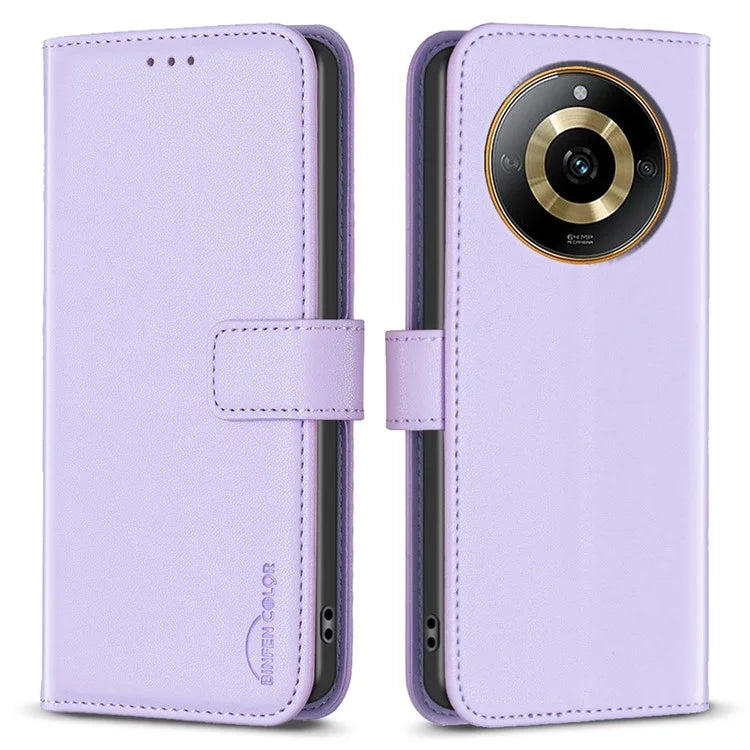 BINFEN COLOR BF17 For Realme 11 4G Shockproof Case PU Leather Flip Wallet Phone Cover