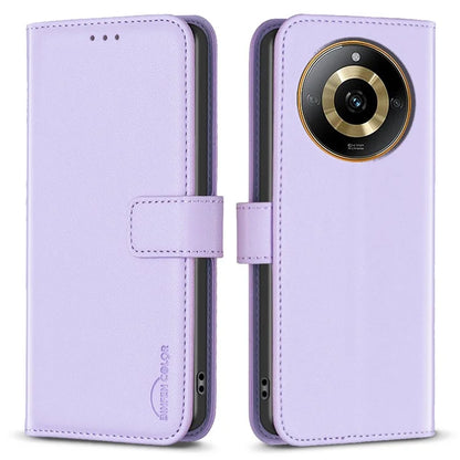 BINFEN COLOR BF17 For Realme 11 4G Shockproof Case PU Leather Flip Wallet Phone Cover