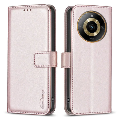 BINFEN COLOR BF17 For Realme 11 4G Shockproof Case PU Leather Flip Wallet Phone Cover