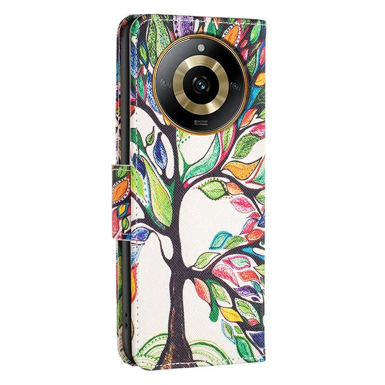 For Realme 11 4G Case Anti-Drop Wallet Phone Case Pattern Printed PU Leather Flip Cover