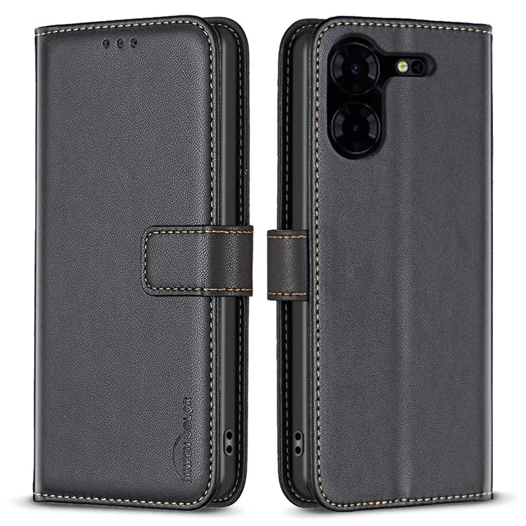 BINFEN COLOR BF17 For Transsion Tecno Pova 5 Pro 5G Case Leather Wallet Cellphone Cover with Stand
