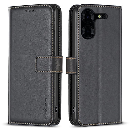BINFEN COLOR BF17 For Transsion Tecno Pova 5 Pro 5G Case Leather Wallet Cellphone Cover with Stand