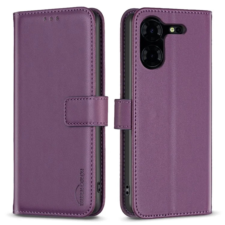 BINFEN COLOR BF17 For Transsion Tecno Pova 5 Pro 5G Case Leather Wallet Cellphone Cover with Stand