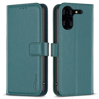 BINFEN COLOR BF17 For Transsion Tecno Pova 5 Pro 5G Case Leather Wallet Cellphone Cover with Stand