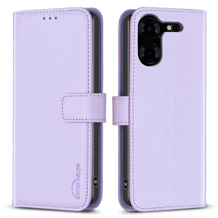 BINFEN COLOR BF17 For Transsion Tecno Pova 5 Pro 5G Case Leather Wallet Cellphone Cover with Stand
