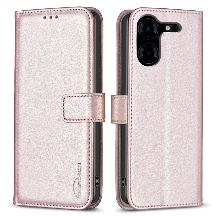 BINFEN COLOR BF17 For Transsion Tecno Pova 5 Pro 5G Case Leather Wallet Cellphone Cover with Stand