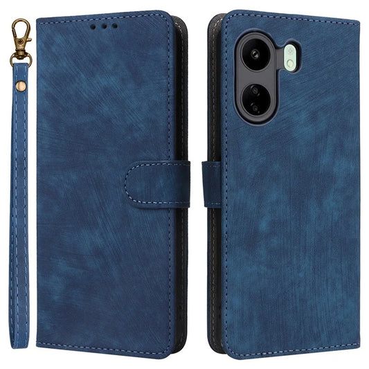 For Xiaomi Poco C65 4G / Redmi 13C Cell Phone Case with Strap PU Leather RFID Blocking Cover