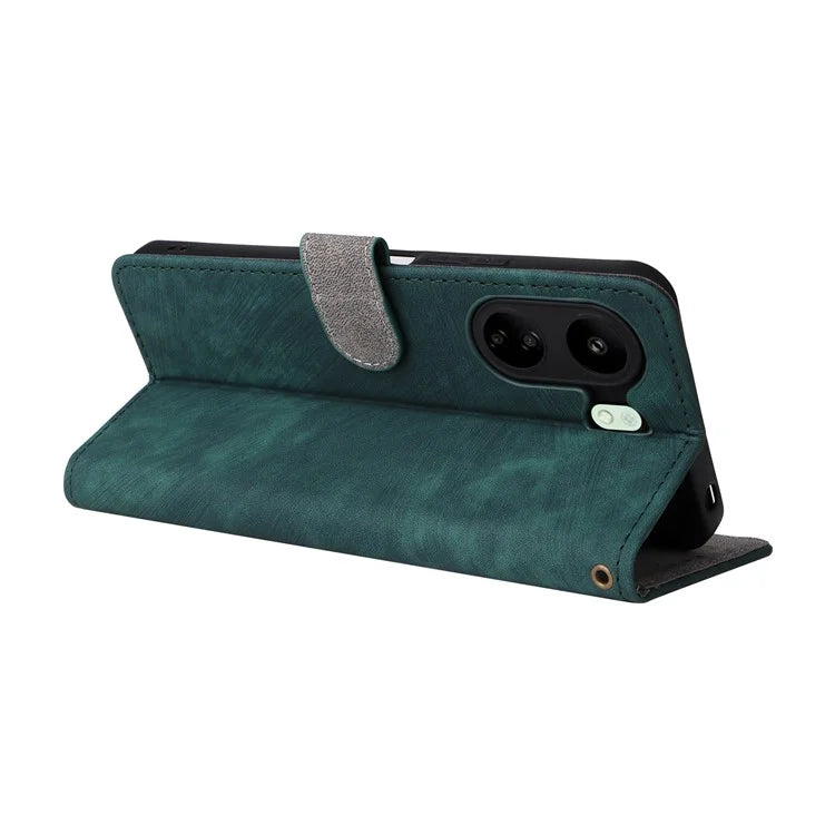 For Xiaomi Poco C65 4G / Redmi 13C Cell Phone Case with Strap PU Leather RFID Blocking Cover