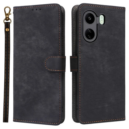 For Xiaomi Poco C65 4G / Redmi 13C Cell Phone Case with Strap PU Leather RFID Blocking Cover