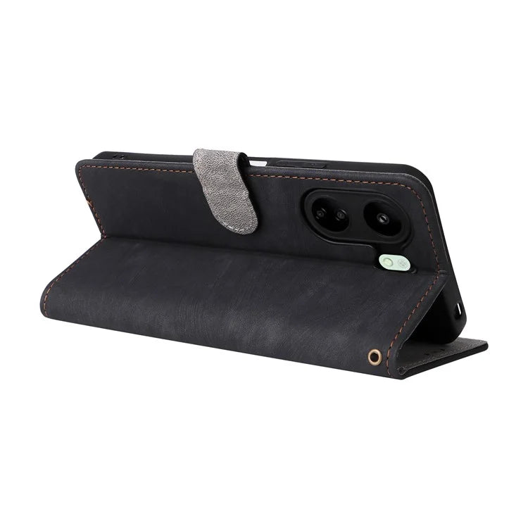 For Xiaomi Poco C65 4G / Redmi 13C Cell Phone Case with Strap PU Leather RFID Blocking Cover
