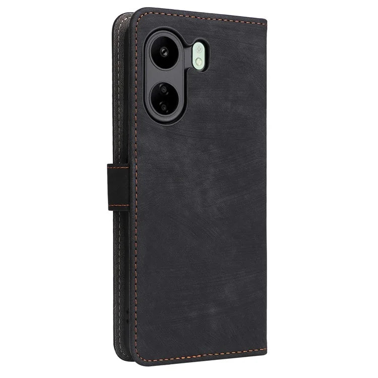 For Xiaomi Poco C65 4G / Redmi 13C Cell Phone Case with Strap PU Leather RFID Blocking Cover