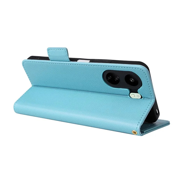 For Xiaomi Poco C65 4G / Redmi 13C Cover PU Leather Wallet Cell Phone Case with Strap