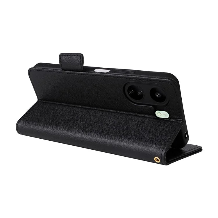 For Xiaomi Poco C65 4G / Redmi 13C Cover PU Leather Wallet Cell Phone Case with Strap