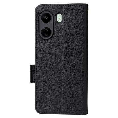 For Xiaomi Poco C65 4G / Redmi 13C Cover PU Leather Wallet Cell Phone Case with Strap