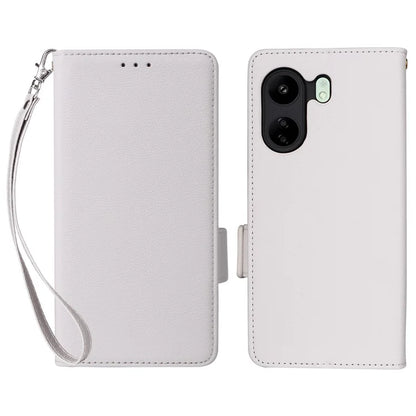 For Xiaomi Poco C65 4G / Redmi 13C Cover PU Leather Wallet Cell Phone Case with Strap