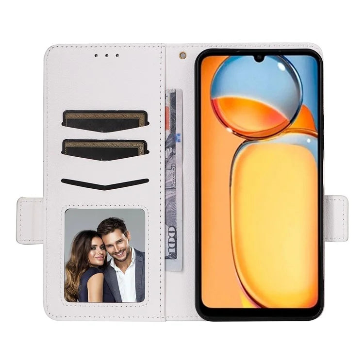 For Xiaomi Poco C65 4G / Redmi 13C Cover PU Leather Wallet Cell Phone Case with Strap