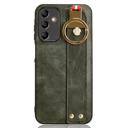 For Samsung Galaxy A15 4G Cell Phone Case PU Leather+PC+TPU Bottle Opener Wristband Cover