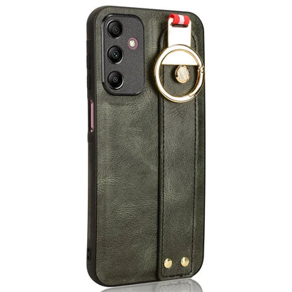 For Samsung Galaxy A15 4G Cell Phone Case PU Leather+PC+TPU Bottle Opener Wristband Cover
