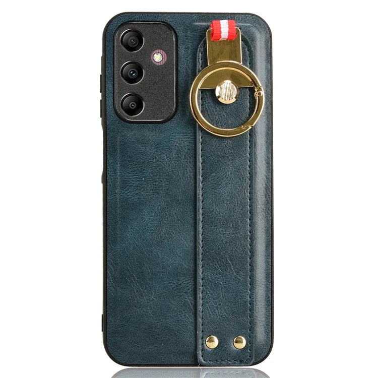 For Samsung Galaxy A15 4G Cell Phone Case PU Leather+PC+TPU Bottle Opener Wristband Cover