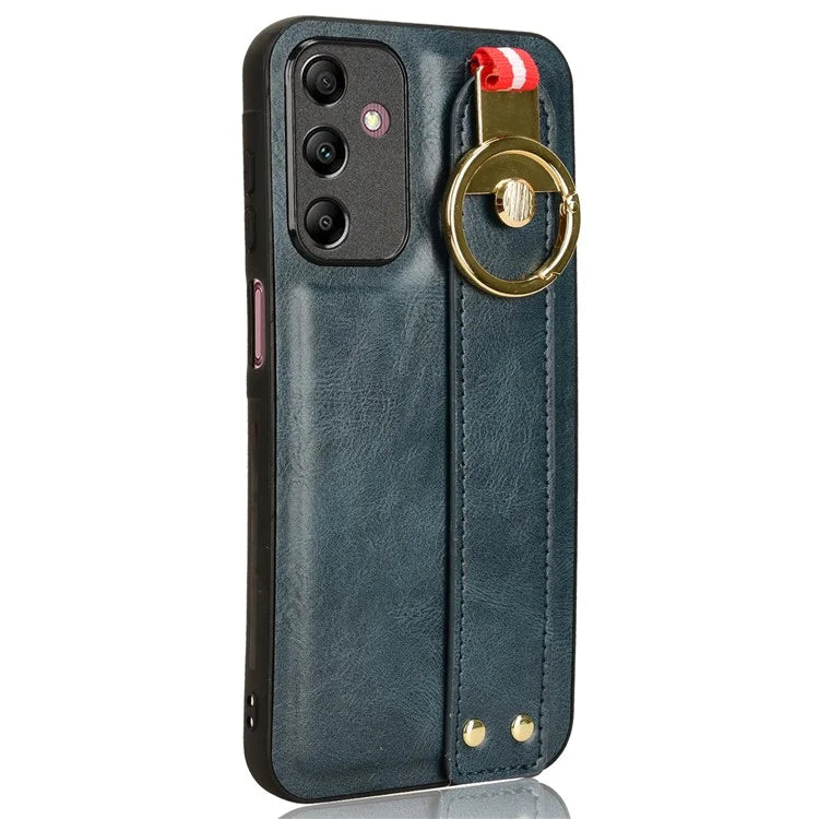 For Samsung Galaxy A15 4G Cell Phone Case PU Leather+PC+TPU Bottle Opener Wristband Cover