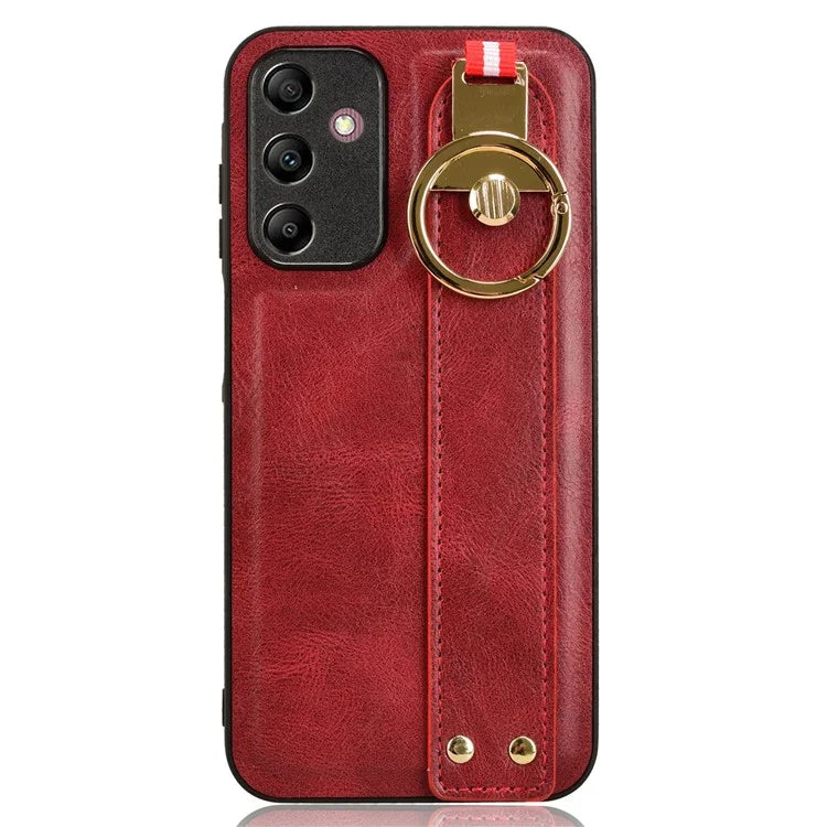 For Samsung Galaxy A15 4G Cell Phone Case PU Leather+PC+TPU Bottle Opener Wristband Cover