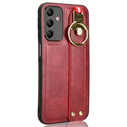For Samsung Galaxy A15 4G Cell Phone Case PU Leather+PC+TPU Bottle Opener Wristband Cover