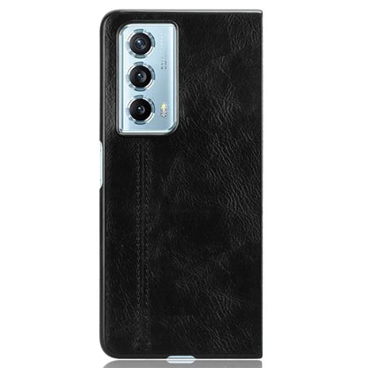 For Honor Magic Vs2 5G Case Anti-Drop Cowhide Texture PU+PC Phone Cover