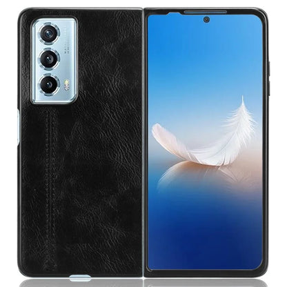 For Honor Magic Vs2 5G Case Anti-Drop Cowhide Texture PU+PC Phone Cover