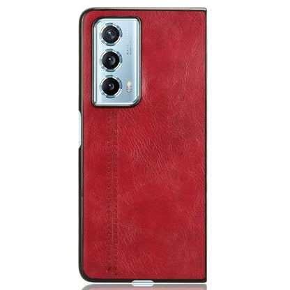 For Honor Magic Vs2 5G Case Anti-Drop Cowhide Texture PU+PC Phone Cover