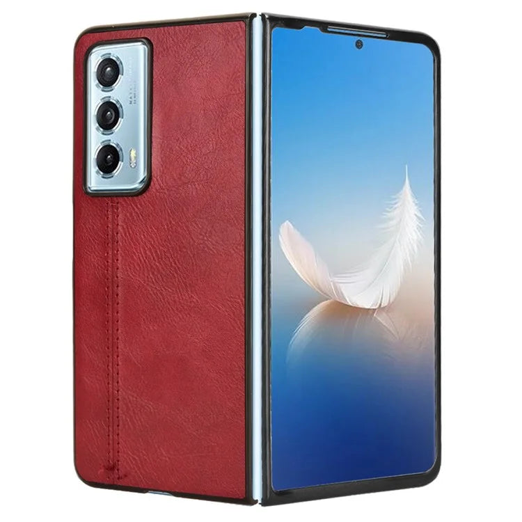 For Honor Magic Vs2 5G Case Anti-Drop Cowhide Texture PU+PC Phone Cover