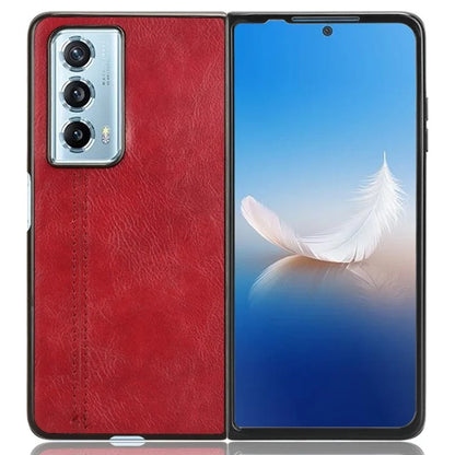 For Honor Magic Vs2 5G Case Anti-Drop Cowhide Texture PU+PC Phone Cover