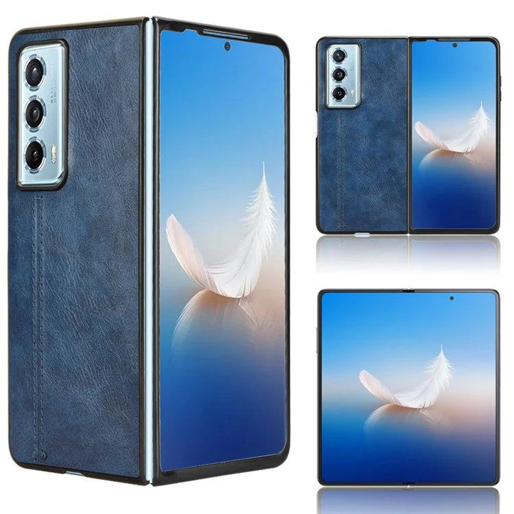 For Honor Magic Vs2 5G Case Anti-Drop Cowhide Texture PU+PC Phone Cover