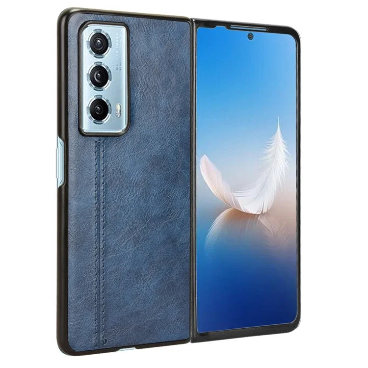For Honor Magic Vs2 5G Case Anti-Drop Cowhide Texture PU+PC Phone Cover