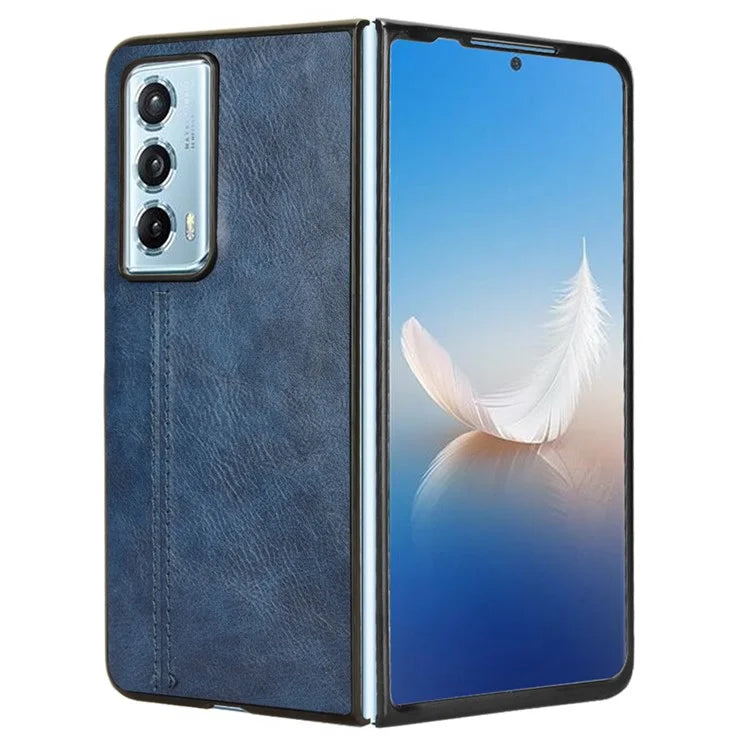 For Honor Magic Vs2 5G Case Anti-Drop Cowhide Texture PU+PC Phone Cover