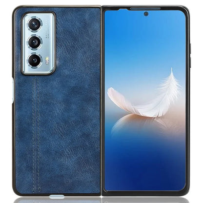 For Honor Magic Vs2 5G Case Anti-Drop Cowhide Texture PU+PC Phone Cover