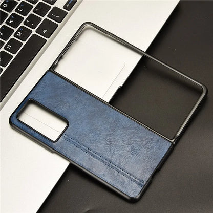 For Honor Magic Vs2 5G Case Anti-Drop Cowhide Texture PU+PC Phone Cover