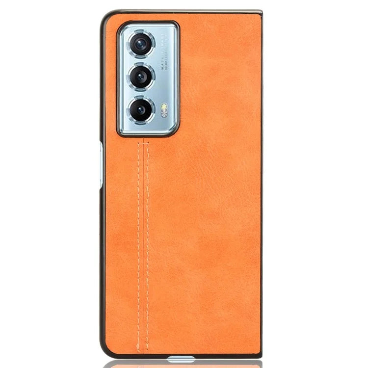 For Honor Magic Vs2 5G Case Anti-Drop Cowhide Texture PU+PC Phone Cover