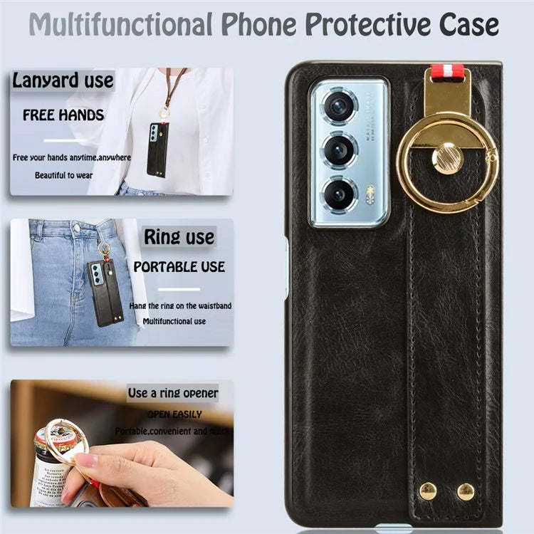 For Honor Magic Vs2 5G Phone Case PU Leather+PC Protective Cover with Bottle Opener