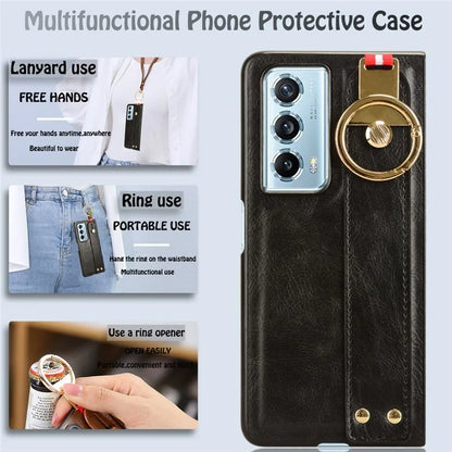 For Honor Magic Vs2 5G Phone Case PU Leather+PC Protective Cover with Bottle Opener