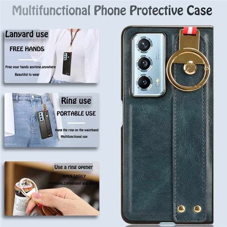 For Honor Magic Vs2 5G Phone Case PU Leather+PC Protective Cover with Bottle Opener