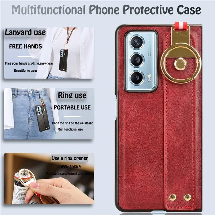 For Honor Magic Vs2 5G Phone Case PU Leather+PC Protective Cover with Bottle Opener