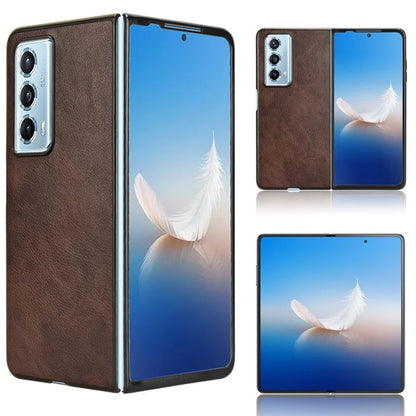 For Honor Magic Vs2 5G Case Litchi Texture PU Leather+PC Folding Phone Cover