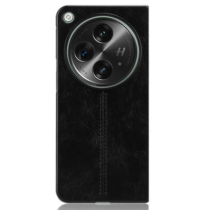 For OnePlus Open Case Shockproof Cowhide Texture PU+PC Phone Cover