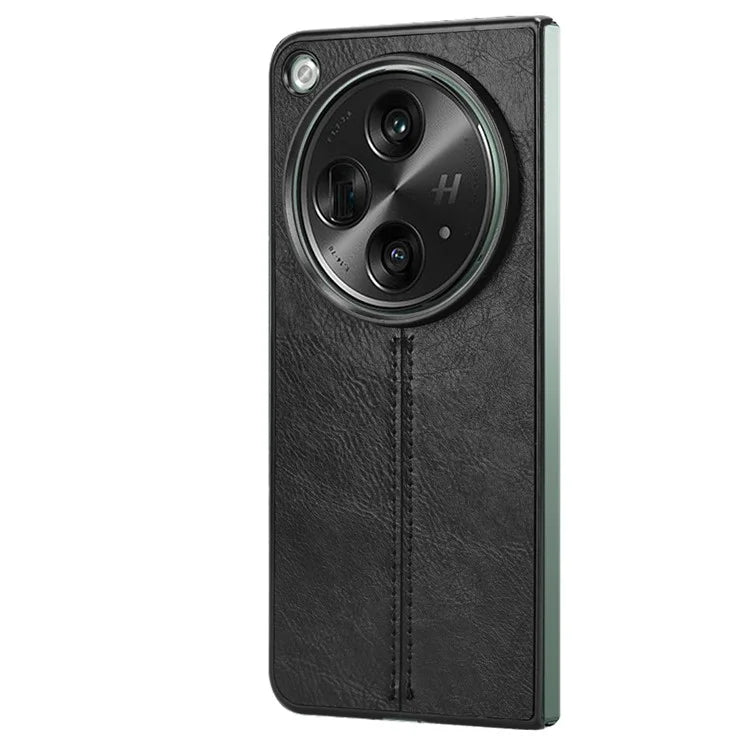 For OnePlus Open Case Shockproof Cowhide Texture PU+PC Phone Cover